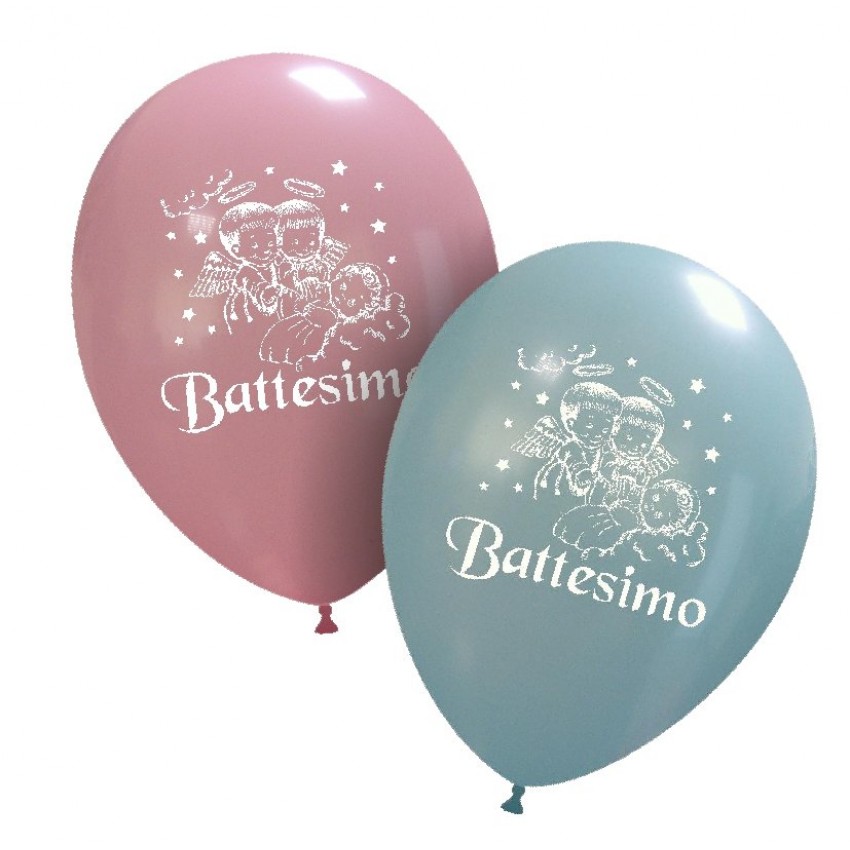 Palloncini Decorati 12" Battesimo Angeli